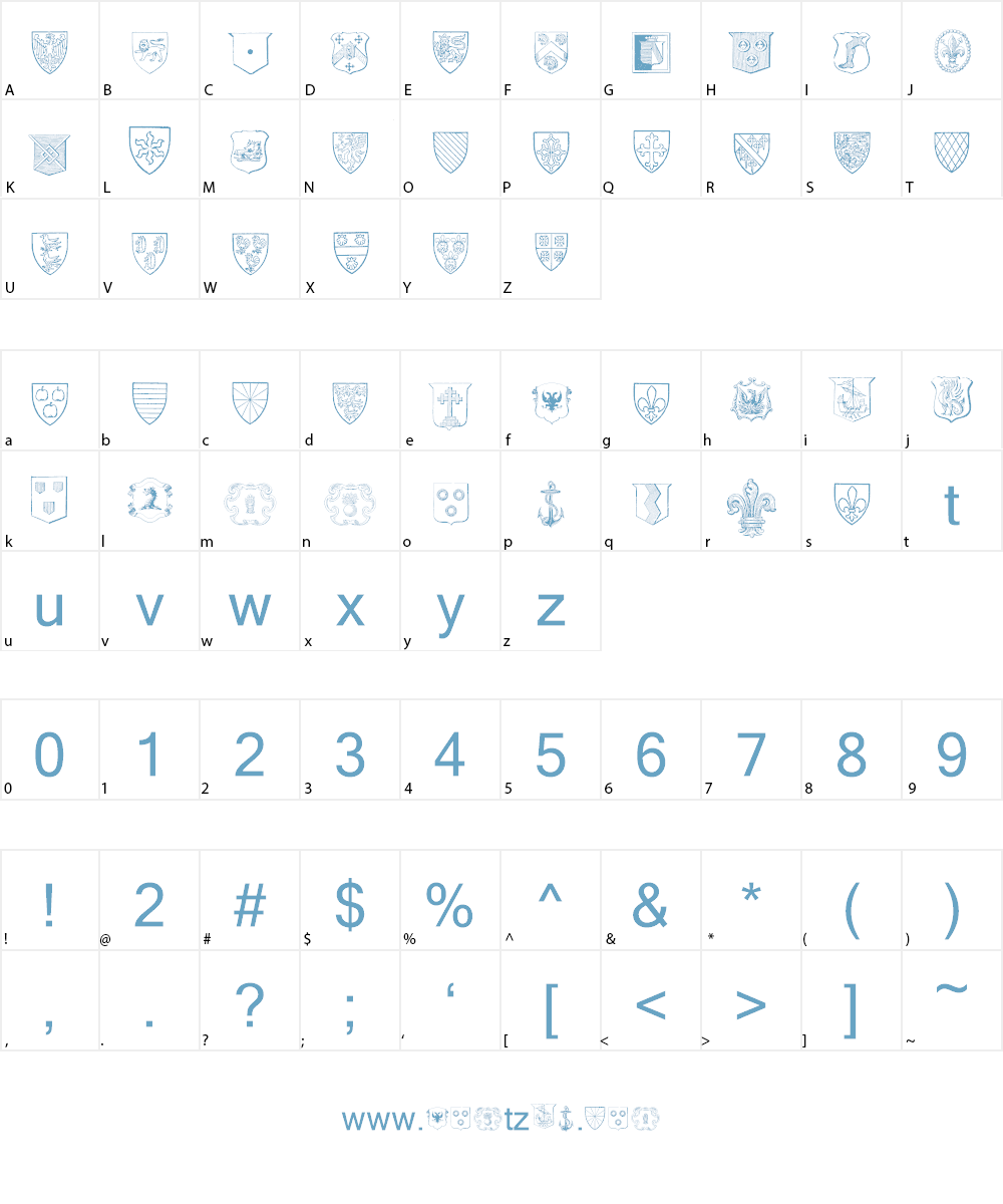 Blasons Free Font Character